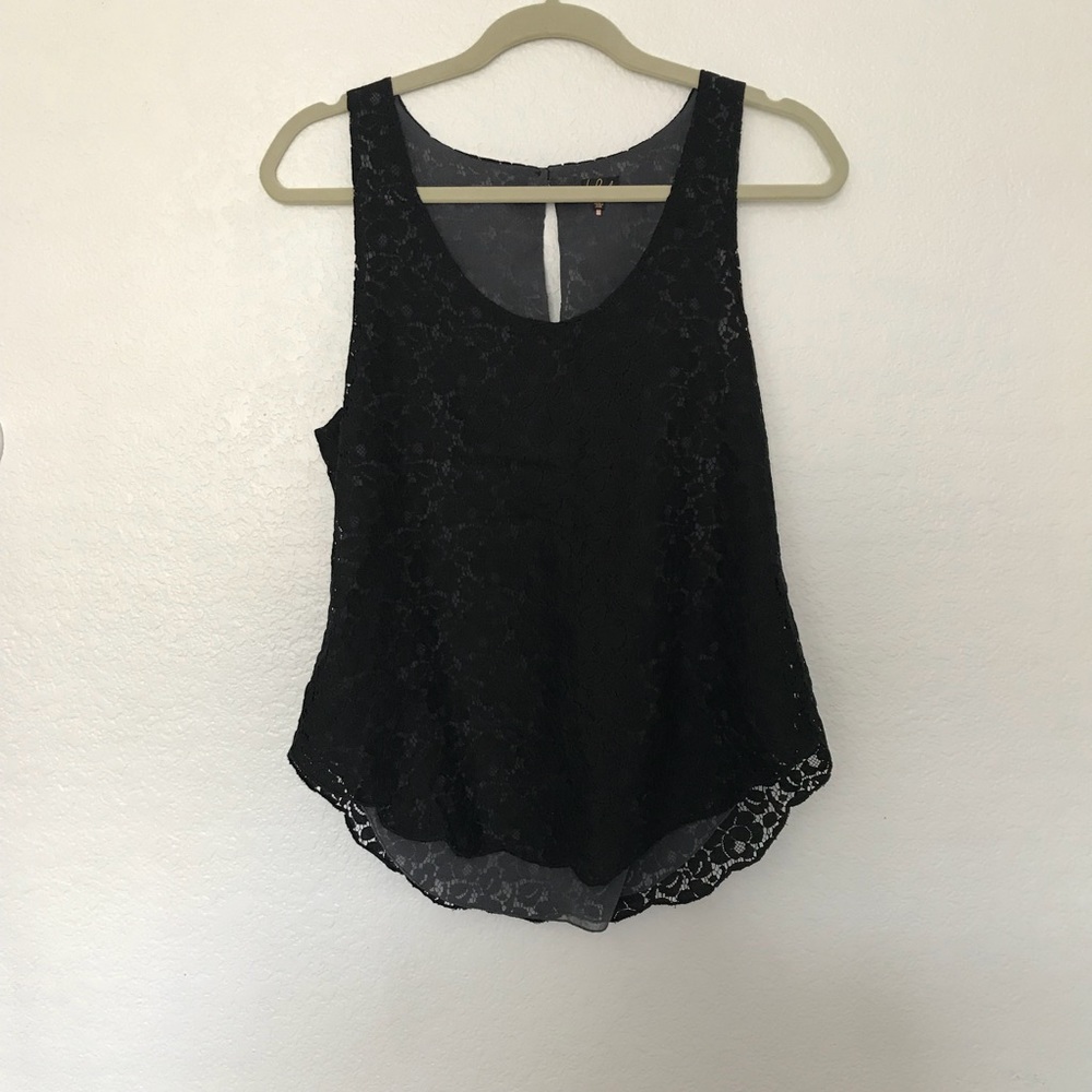 Talula black lace tank top | S